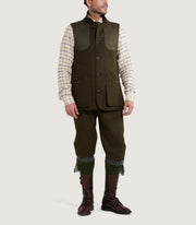 Men's Loden High Collar Sporting Vest in Loden